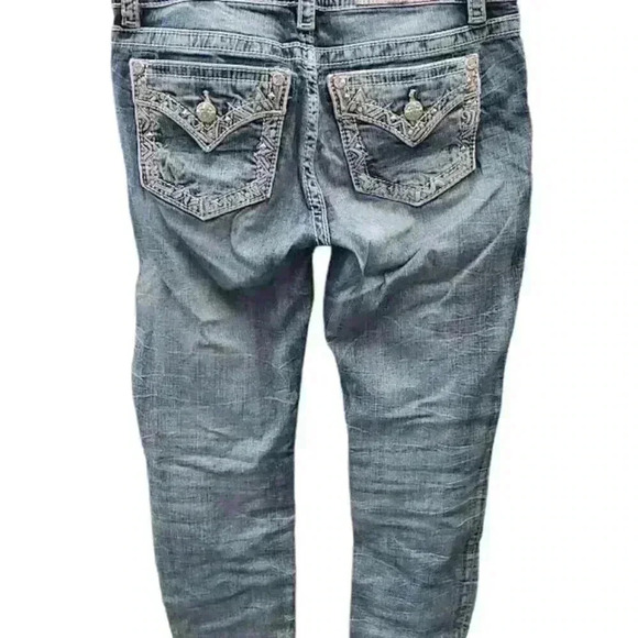 Miss Me Blue Cotton Blend Ankle Jeans Women's Size 27x35 - Picture 2 of 5